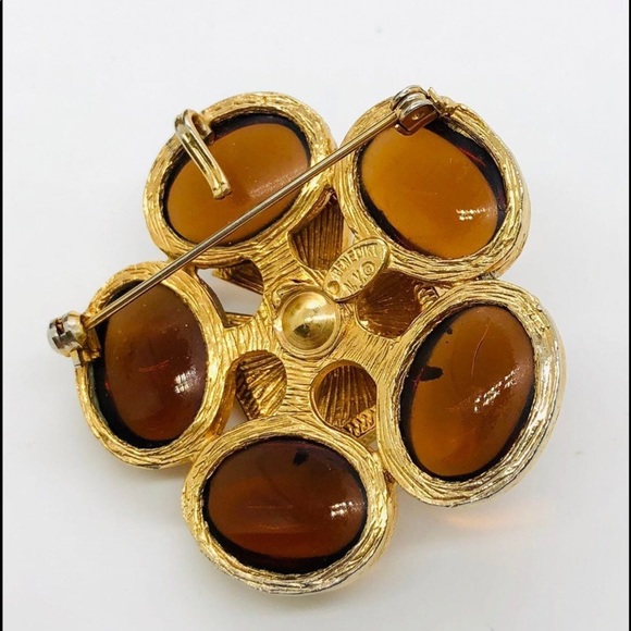 Vintage Benedikt NY Maltese Cross Amber Brooch Pendant RARE - Picture 9 of 10